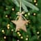 Tree and Star Wooden Christmas Ornaments - 5" - Brown - Set of 2
